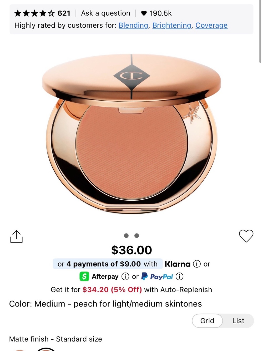 Charlotte Tilbury Magic Vanish Color Corrector 2 Medium NWT SEALED